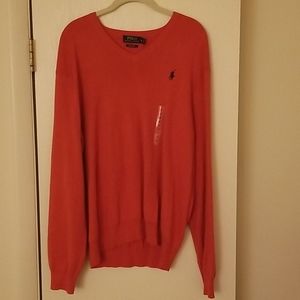 Orange Ralph Lauren polo sweater